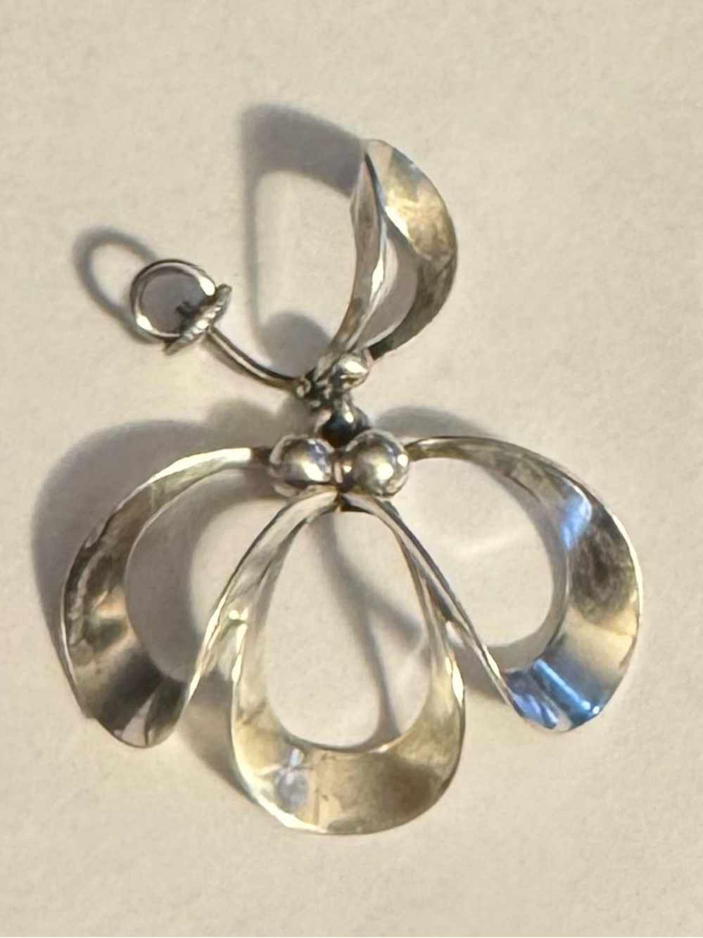 Niels Erik Sterling Silver Floral Loop Screw-Back Earrings - Picture 3 of 6